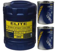 10L MANNOL Elite 5W-40 Api Sn / Cf olio motore Lavaggio Motore Motor Flush
