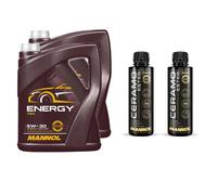 10L MANNOL Olio Motore ENERGY 5W-30 Inclusi 2x Additivi Ceramo Ester 9829