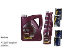 10L Olio Motore MANNOL Elite 5W-40 2x MANNOL Leak-Stop ADDITIVO+Flush Motore