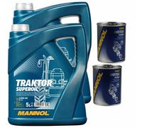 10L Olio Motore MANNOL Trattore Superoil 15W-40 2x Flush Motore
