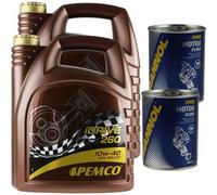 10L Olio Motore PEMCO iDRIVE 260 10W-40 2x MANNOL Motor Flush ADDITIV