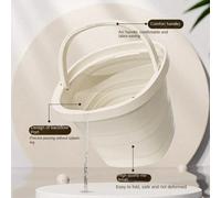 10L Secchio d'acqua pieghevole, salvaspazio, bacino portatile per pesca/lavaggio, design spesso, pieghevole con manico, comodo da trasportare, può essere usato come contenitore d'acqua per auto, bacin