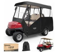 10L0L Box per carrello da golf per 2+2 passeggeri, con copertura antipioggia impermeabile 600D, con finestre trasparenti su 4 lati, porta