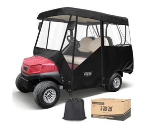 10L0L Box per carrello da golf per 2+2 passeggeri, con copertura antipioggia impermeabile 600D, con finestre trasparenti su 4 lati, porta