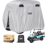 10L0L Copertura per carrello da golf universale per passeggeri 2-4 EZGO, Club Car e Yamaha, impermeabile e resistente copertura da golf resistente al sole, colore: bianco argento