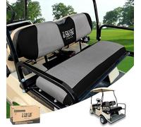 10L0L - Coprisedile posteriore universale per carrello da golf, adatto per EZGO Club, Yamaha, tessuto traspirante in poliestere lavabile, Coprisedile posteriore grigio + nero