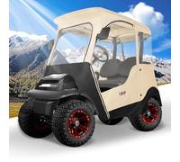 10L0L Golf Cart Driving Enclosure per 2 passeggeri, Club Car Precedent, 600D Deluxe Heavy Duty Oxford Cloth Waterproof Windproof Golf Cart Rain Cover (Nero/Beige)