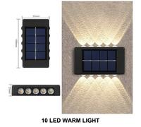 (10LED-WARM-1PCS) Lampada da parete solare esterna impermeabile alimentata ad energia solare dopo la
