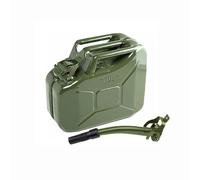 10lt Metallo Jerry Gerry Lattina + Verde Beccuccio - Carburante Contenitore Benzina Diesel 10L 10Lt