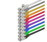 10m - 10 couleurs - 10 pièces - CAT5 FTP Câble Ethernet Set - Câble Réseau RJ45 | câble de Patch | LAN Câble |CAT 5e |125 MHz | compatible avec CAT 6 / CAT 6a / CAT 7 | pour le switch, routeur, modem, Patchpannel, point d'accès, panneaux de brassage