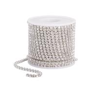 - Passamano con catenina e cristalli per cucito, artigianato e decorazione fai-da-te per matrimonio, 10 (4,0 mm)