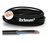 10m Lapp 1600251 H05RN-F Cavo in gomma 2x1 mm² flessibile I resistente ai raggi UV, resistente agli oli I sottile I senza conduttore di protezione per utensili manuali e decorazione di elettrodi nero
