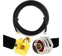 10m N maschio (Hex) a SMA maschio ad angolo retto di 90 gradi Cavo coassiale impermeabile IP67 50Ohm HF-400 flessibile (equivalente a LMR400 UF UltraFlex) - per antenna router WiFi LTE GSM 4G 5G 6G 6G