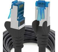 1aTTack.de 10m - nero - 1 pezzo - Rete Cavi Cat6a | S-FTP | CAT 6a | doppia schermatura - certificato GHMT | PIMF | 500MHz | 10000 Mbit/s