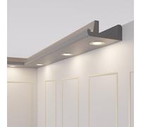 10m OL-18 LED Listini di Stucco - Grigio -moderne Modanature per Elegante Luce