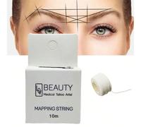 10m Righello per pigmento per microblading, con lame di microneedling bianche per trucco semipermanente per sopracciglia, mappatura del filo dell'occhio, misurazione e linea di tintura per sopraccigli