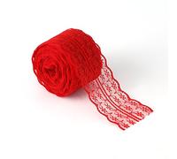 10m/Roll 4.5cm Width Lace Ribbon,Vintage Lace Trims Lace Trim Webbing Fabric Delicate Floral Pattern Ribbons Wedding Decoration Sewing Crafts DIY Jewelry Making Craft Clothes Acces (Red)