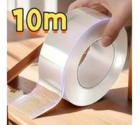 10m Super Lungo Nastro Biadesivo Impermeabile e Resistente, Biadesivo Super Appiccicoso, Riutilizzabile, Multiuso - Ottimo per Decorazione e Fai da Te, Essenziale per Uso Domestico 10 metri,5 metri,3 