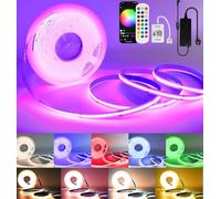 10M Wifi 24V COB Striscia LED RGB+Bianco caldo, 672LEDs/m Striscia LED dimmerabile Multicolore con Google Home Assistant/Alexaz Luci LED Nastro Striscia Luminosa LED COB Strip