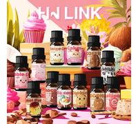 10ml/0.33fl.Oz Olio essenziale delizioso al caffè, vaniglia, latte di , biscotti al cioccolato, caramelle, budino alla caramella, zucchero filato, gomma da masticare, per candele, creazioni, aromatera