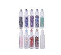 10ml Bottiglie Flaconcini Vuoti per Oli Essenziali, 10Pcs Roll On Bottiglie di Profumo, Bottiglie Vetro Flacone con Cristalli Flaconi Roller per Aromaterapia Profumi Oli Essenziali e Cosmetici