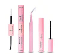 10ml Colla per ciglie e sigillante, adesivo super forte per estensioni ciglie fai-da-te, con set da 5ml di solvente per colla ciglie e pinzette per ciglie, colla per ciuffetti di ciglie impermeabile p
