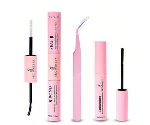 10ml Colla per ciglie e sigillante, adesivo super forte per estensioni ciglie fai-da-te, con set da 5ml di solvente per colla ciglie e pinzette per ciglie, colla per ciuffetti di ciglie impermeabile p