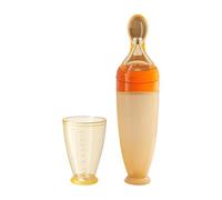 10ml Silicone Spoon With Suction Cup - No More | Graduated Markings Weaning Spoon For Puree | For Babieš Infañts, Soft Portable