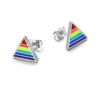 10MM Arcobaleno LGBT Gay Lesbian Pride Orecchini Set Unisex Uomo Donna Stella Pentacolo Lesbica Arcobaleno Orecchini Trafitto Moda, 1 Paio