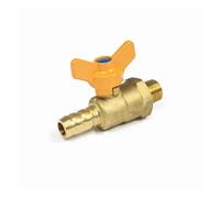 10mm Hose Barb x 1/2" BSP Male Thread Brass Shut Off Ball Valve With Handle For Fuel Gas Water Oil Air