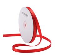 10mm Nastro di Raso, Nastro per Artigianato Natale Decorazioni, Adatto per confezionare Regali, Feste di Compleanno, Matrimoni, abbellire e Tanti Altri (Rosso, 45 Metri)