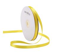 10mm Nastro di Raso, Nastro per Artigianato Natale Decorazioni, Adatto per confezionare Regali, Feste di Compleanno, Matrimoni, abbellire e Tanti Altri (Giallo, 45 Metri)