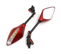 10mm Rosso Guscio Indicatore Direzione Specchi Retrovisori Coppia Per Motociclo