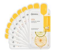 メディヒール エッセンシャルマスク(10P) / MEDIHEAL Essential Mask 10 sheets (ビタ) ビタミン トーンアップ 肌の活力 明るくする 低刺激性