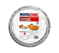 10pacchi Da 3 Contenitori In Alluminio C2 Tondo Cm 25h02 Argento Rotochef 30 Pz