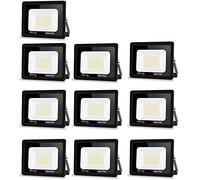 【10pack】faretto led da esterno,Blivrig 50W faretti led esterno,5000LM Fari di sicurezza Bianco Caldo 3000k,Lampada Luce Potente,faro led Impermeabile IP66,per Giardino,garage,patio,strade