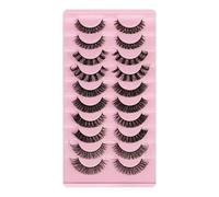 10Pairs 3D Ciglia di Visone russo striscia ciglia Drammatico Ciglia Finte Trucco All'ingrosso Estensione Del Ciglio Finto