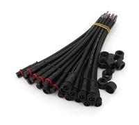 10Pairs Black Small Size 2/3/4/5 Pin 20cm Waterproof IP65 Male and Female LED Strip Cable Wire Connector NWPNLXEA(10Pairs 5Pin Cable)