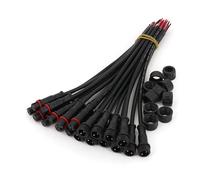 10Pairs Black Small Size 2/3/4/5 Pin 20cm Waterproof IP65 Male and Female LED Strip Cable Wire Connector CZAOINCU(10Pairs 2Pin Cable)