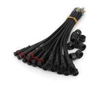 10Pairs Black Small Size 2/3/4/5 Pin 20cm Waterproof IP65 Male and Female LED Strip Cable Wire Connector AUOQKQUT(10Pairs 4Pin Cable)