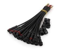 10Pairs Black Small Size 2/3/4/5 Pin 20cm Waterproof IP65 Male and Female LED Strip Cable Wire Connector NWPNLXEA(10Pairs 3Pin Cable)