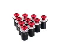 10pc kit per viti da veranda in moto universale M5 da dadi a bulloni in alluminio da 16 mm Clip compatibili con vari modelli di bici(Red)