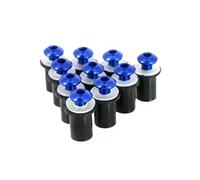 10pc kit per viti da veranda in moto universale M5 da dadi a bulloni in alluminio da 16 mm Clip compatibili con vari modelli di bici(Blue)