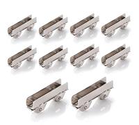 10pc Morsetti per Ruote di Porta in Vetro Argento - Ruota per Porta Scorrevole, Cuscinetto per Finestra per Vetro Spesso 8mm, 46x20mm