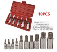 10pc / Set 12 Punto Triplo Quadrato Presa Bit Antiscasso W/Custodia Attrezzi Kit