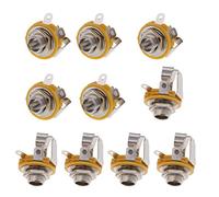10pcs 1/4 '' 6,35 mm Presa Stereo Jack Femmina Connettore Montaggio a Pannello