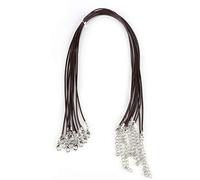 10pcs 1.5mm 18" Marrone Cera Collana di Corda, Catena Intrecciata Corda di Cuoio Imitazione Catena Collana con Chiusura a Moschettoneper Monili Fai Da Te