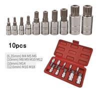 10pcs 12 Punto Triplo Quadrato Presa Set Antiscasso con Custodia Strumento Kit