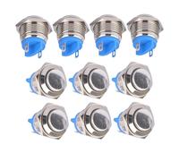 10Pcs 12mm Compact Design Self Return High Round Push Button Switch