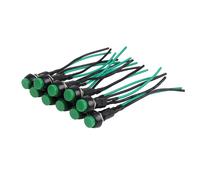 10pcs 12V Green Round 2-Wires Momentary Trumpet Push Button Switch for Car